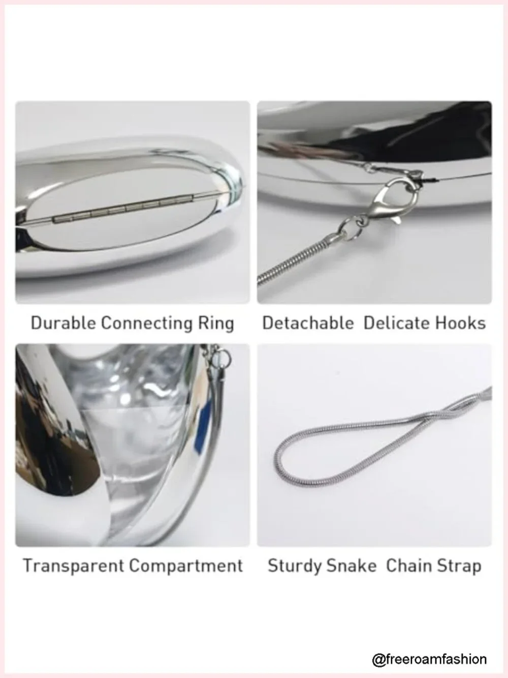 Acrylic Moon Shape Clutch Purse Hobo Bag for Wedding Cocktail Party